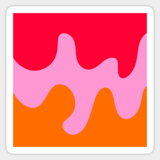 Abstract modern shapes pink, orange, red Sticker